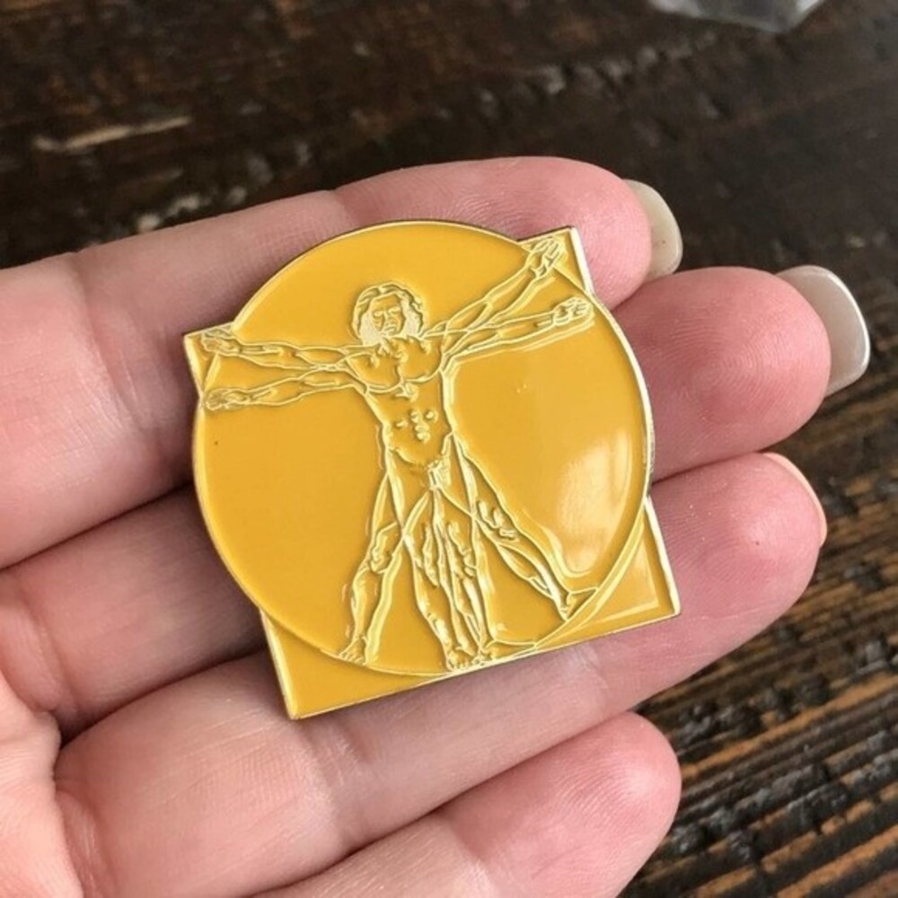 Leonardo DaVinci VITRUVIAN MAN Enamel Pin